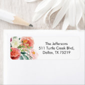 Kleurrijke bloemen retourlabel sticker (Insitu)