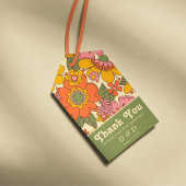 Kleurrijke Bloemen Retro Dank u Cadeaulabel