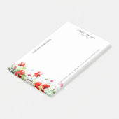 Kleurrijke bloemen & rode klaprozen post-it® notes (Schuin)