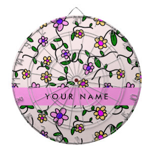 Kleurrijke Bloemen, Roze Achtergrond, Roze Dartbord