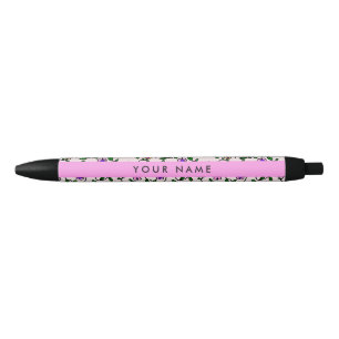 Kleurrijke Bloemen, Roze Achtergrond, Roze Zwarte Inkt Pen