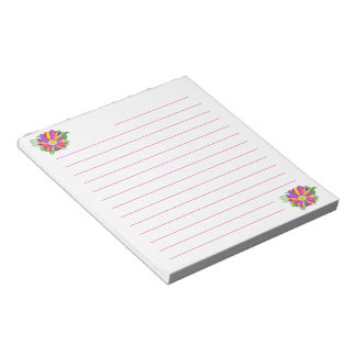 Kleurrijke Bloemen Roze Gelinieerde Notitieblokken