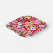 Kleurrijke bloemen, roze, koraal en wit papieren bordje (Gebogen)