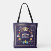 Kleurrijke bloemen schedels Dia de Muertos | Tote  Draagtas (Achterkant)