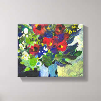 Kleurrijke bloemen schilderij canvas afdruk