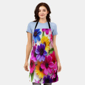 kleurrijke bloemen schort (Gedragen)