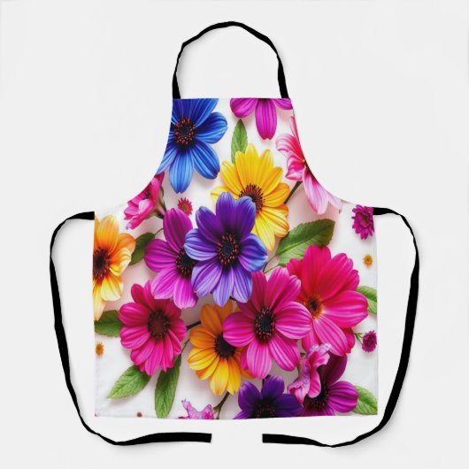 kleurrijke bloemen schort (Voorkant)