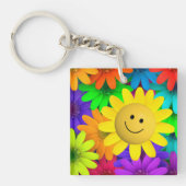 Kleurrijke bloemen sleutelhanger (Voorkant)