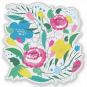 Kleurrijke bloemen. sticker (Voorkant)