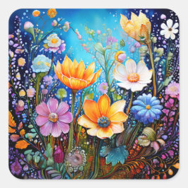 Kleurrijke Bloemen Stickers