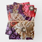 Kleurrijke Bloemen Stof Art Wrapping Paper Sheets