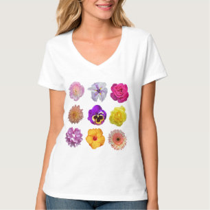 Kleurrijke bloemen t-shirt