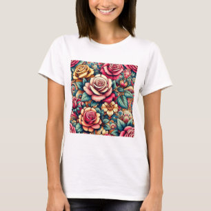 Kleurrijke bloemen t-shirt