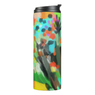 Kleurrijke bloemen thermosbeker