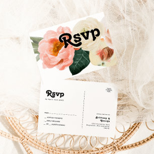 Kleurrijke Bloemen   Trouw RSVP Briefkaart