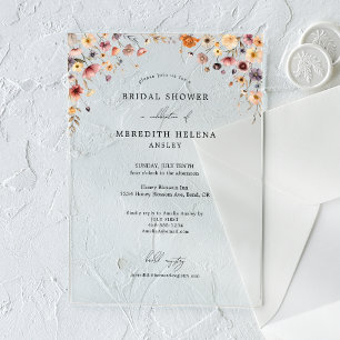 Kleurrijke Bloemen Trouwen Vrijgezellenfeest Acryl Uitnodigingen