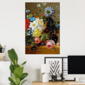 Kleurrijke bloemen Vase Art Painting Poster (Thuiskantoor)