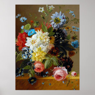 Kleurrijke bloemen Vase Art Painting Poster
