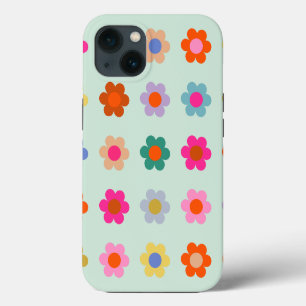 Kleurrijke Bloemen Vintage Bloemmotief iPhone 13 Hoesje