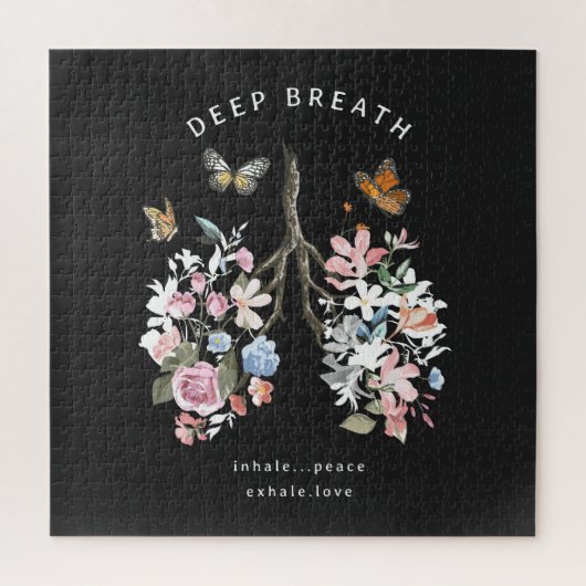 Kleurrijke bloemen, vlinders, longen illustratie. legpuzzel (Verticaal)