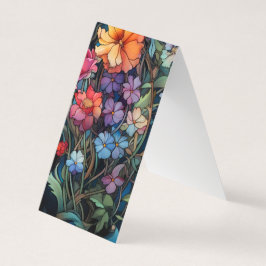 Kleurrijke Bloemen Vouwen Bladwijzer Bookmarkers Visitekaartjes