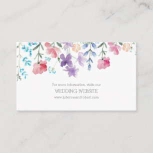 Kleurrijke Bloemen Waterverf Bruiloft Website Kaar Informatiekaartje