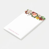 Kleurrijke Bloemen Waterverf Rozen Sjabloon Post-it® Notes (Schuin)