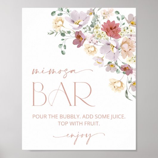 Kleurrijke Bloemen, Wilde Bloemen, Boho, Mimosa Ba Poster (Voorkant)