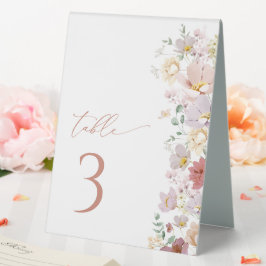 Kleurrijke bloemen, wilde bloemen, Boho, tafelnumm