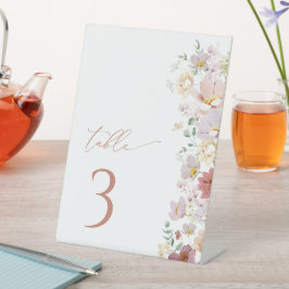 Kleurrijke bloemen, wilde bloemen, Boho, tafelnumm Reclamebord Met Voetstuk
