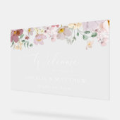 Kleurrijke bloemen, wilde bloemen, bruiloft welkom acryl bord (Hoek)
