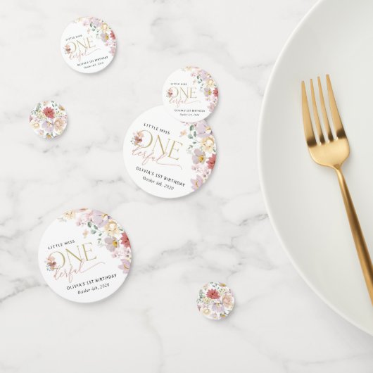 Kleurrijke bloemen, wilde bloemen, eerste verjaard confetti (Groep)