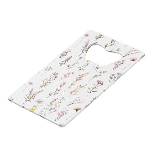 Kleurrijke bloemen, wilde bloemen, tuin bloemen kredietkaart flessenopener (Achterkant Gekanteld)