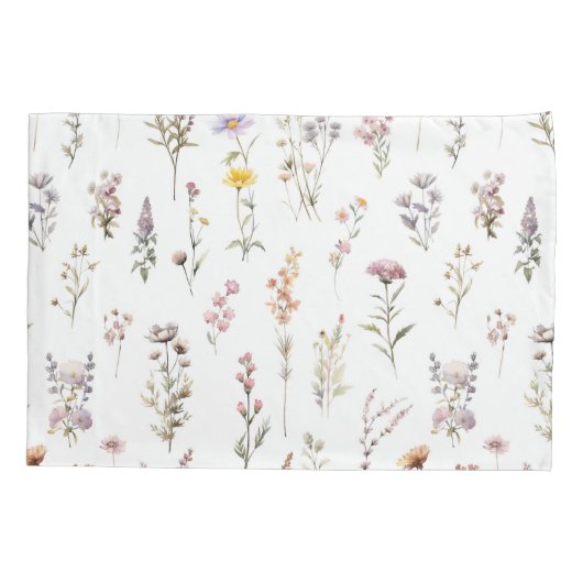 Kleurrijke bloemen, wilde bloemen, tuin bloemen kussensloop (Achterkant)