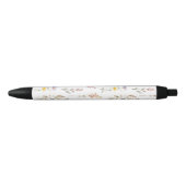 Kleurrijke bloemen, wilde bloemen, tuin bloemen zwarte inkt pen (Voorkant)