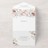 Kleurrijke bloemen, Wildflowers, Boho, Wedding All In One Uitnodiging (Buitenkant)