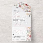Kleurrijke bloemen, Wildflowers, Boho, Wedding All In One Uitnodiging (Binnen)