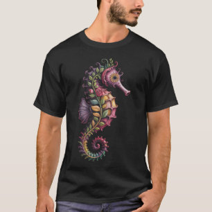 Kleurrijke Bloemen Zeepaardje T-shirt