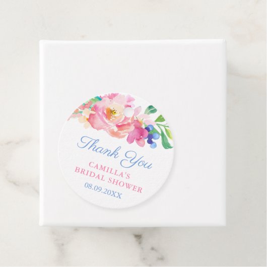 Kleurrijke Bloemen Zomertuin Baby shower Favor T Bedankjes Labels (In situ)