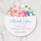Kleurrijke Bloemen Zomertuin Baby shower Favor T Bedankjes Labels (Voorkant)