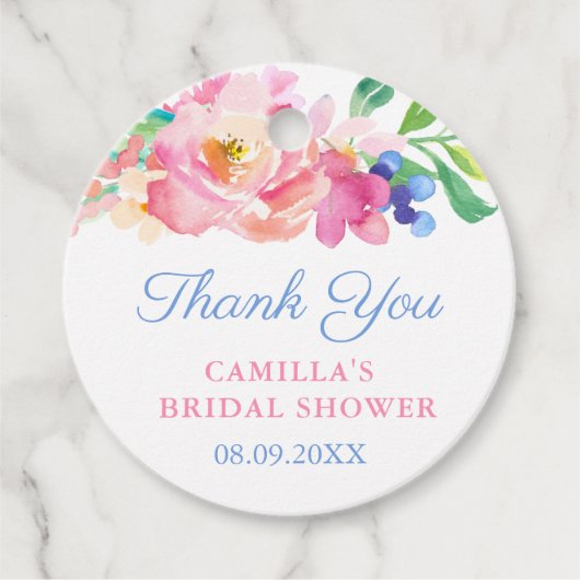 Kleurrijke Bloemen Zomertuin Baby shower Favor T Bedankjes Labels (Voorkant)