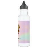 Kleurrijke bloemendinosaurus waterfles  (Rechts)