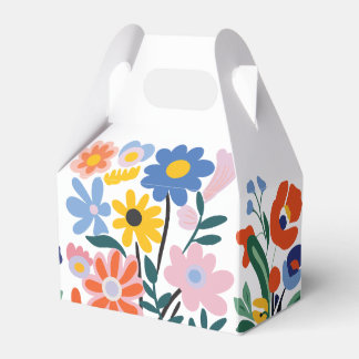 Kleurrijke bloemendoos: Mooie boeketten Bedankdoosjes