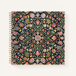 Kleurrijke  bloemenindiaanse mandala patroon notitieboek