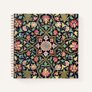 Kleurrijke bloemenindiaanse mandala patroon notitieboek