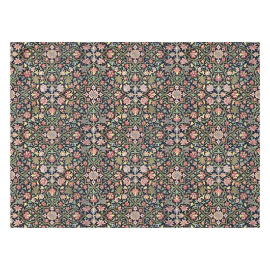 Kleurrijke  bloemenindiaanse mandala patroon tafelkleed (Voorkant (Horizontaal))