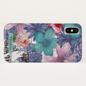 kleurrijke bloemenJouw naam Case-Mate iPhone Case (Achterkant (horizontaal))