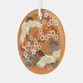 Kleurrijke bloemenkranen Sakura patroon Glas Ornament (Voorkant links)