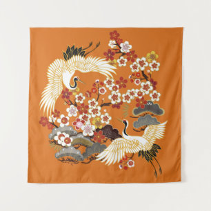 Kleurrijke bloemenkranen Sakura patroon Wandkleed