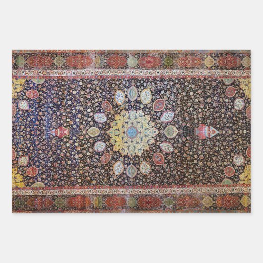 Kleurrijke  bloemenmandala Perzische tapijt Inpakpapier Vel (Voorkant 3)